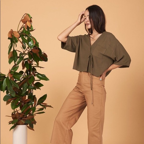 Whimsy + Row Tops - Whimsy + Row Taylr Top in Olive